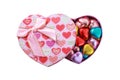 Heart chocolates in Pink present