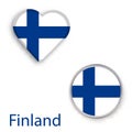 The heart and circle symbols with flag of Finland. Royalty Free Stock Photo