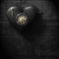 Heart Clock, grungy steampunk style with colour selection