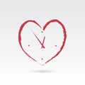 Heart Clock Icon Illustration