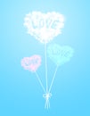 Heart cloud balloon at color background Royalty Free Stock Photo