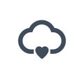 heart cloud icon, ve ctor illustration isolated on clean background.