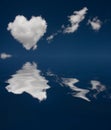 Heart Cloud and reflection in water Royalty Free Stock Photo