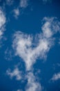 Heart shaped cloud in a dark blue sunny sky Royalty Free Stock Photo