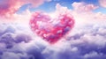 Heart from the clouds. Colorful illustration. Heart in the sky with clouds. Valentine's day background. Royalty Free Stock Photo