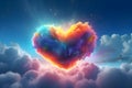 heart of clouds. Generative AI Royalty Free Stock Photo