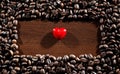 Heart on cofee background Royalty Free Stock Photo