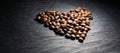 Heart of coffee beans