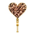 Heart with coffee beans Royalty Free Stock Photo