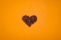 Heart of coffee with cofee beans Royalty Free Stock Photo