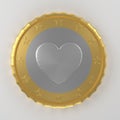 Heart coin 3d illustration