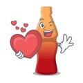 With heart cola bottle jelly candy mascot cartoon