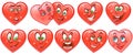 Heart collection. Emoticons. Smiley. Emoji. Love symbol