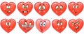 Heart collection. Emoticons. Smiley. Emoji. Love symbol Royalty Free Stock Photo