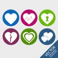 Heart Collection - Vector Illustration - Isolated On Transparent Background