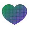 Heart from a color geometrical pattern. Small purple and green circles inside the heart. Illustration. Royalty Free Stock Photo