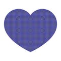 Heart from a color geometrical pattern. Small purple and green circles inside the heart. Illustration. Royalty Free Stock Photo
