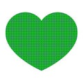 Heart from a color geometrical pattern. Small purple and green circles inside the heart. Illustration. Royalty Free Stock Photo