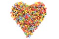 heart from color smarties isolated Royalty Free Stock Photo