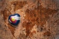 Heart with colorado state flag on a vintage world map crack paper background Royalty Free Stock Photo