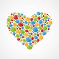 Heart of colorful bubbles.