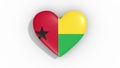 Heart in colors flag of Guinea-Bissau pulses, loop