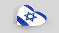 Heart in the colors of Israel flag, on a white background, 3d rendering. Royalty Free Stock Photo