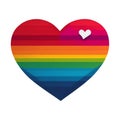 A heart with the colors of the rainbow. AI-Generated. Royalty Free Stock Photo