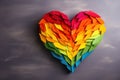 Heart in colors of the rainbow flag. Generative AI Royalty Free Stock Photo