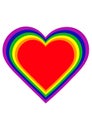 Heart in the colors of the rainbow flag of sexual minorities