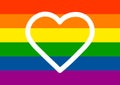 Heart in the colors of the rainbow flag of sexual minorities