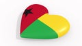 Heart in colors and symbols of Guinea-Bissau, loop