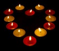 A Heart of Coloured Candles Royalty Free Stock Photo