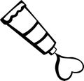 heart coming out of paint tube vector illustration Royalty Free Stock Photo