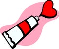 heart coming out of paint tube vector illustration Royalty Free Stock Photo