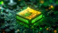 Futuristic Microprocessor Glowing with Power Royalty Free Stock Photo