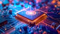 AI Processor Chip Powering Digital Innovation Royalty Free Stock Photo