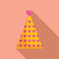 Heart cone fun icon flat vector. Game decoration Royalty Free Stock Photo