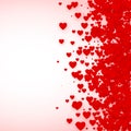 Heart confetti frame for banner. St. Valentines day hearts background. Vector illustration Royalty Free Stock Photo