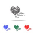 heart with congratulations icon. Elements of Valentine's Day in multi colored icons. Premium quality graphic design icon. Simple