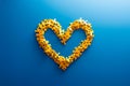 Heart consists of yellow puzzle figures, symbolizing beautiful complexity of diversity Royalty Free Stock Photo