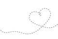 Heart continuous line dashed. Single lineart shape heart. Symbol love. Black outline sign isolated on white background. Single one Royalty Free Stock Photo