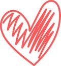 Handdrawn Scribble Heart Outline Royalty Free Stock Photo