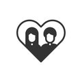 Heart Couple Love Icon Or Logo Vector