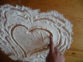 Heart created with flour