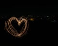 Heart created by light.