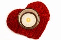 Heart crochet coaster and candle