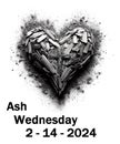 ash wednesday in 2024 falls on valentines day a date reminder icon Royalty Free Stock Photo