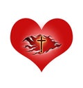 Heart Cross. Royalty Free Stock Photo