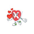 With heart cross shield in the cartoon character Royalty Free Stock Photo